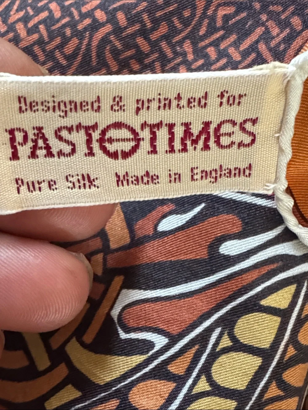 Past Times Vintage Abstract Silk Scarf